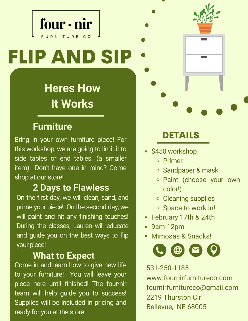 Flip & Sip - Furniture Flipping Workshop February 17th & 24th